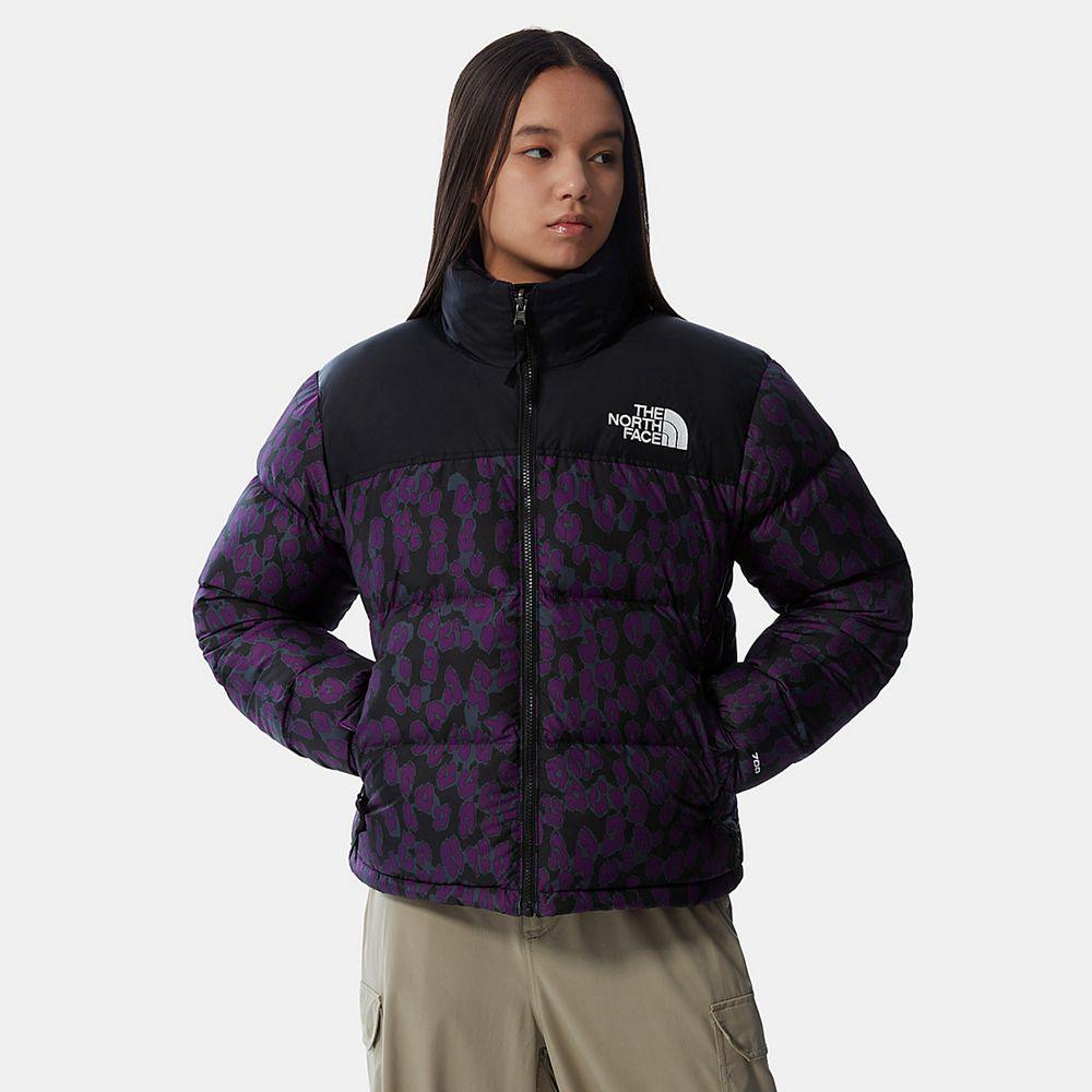 The North Face 1996 Printed Retro Nuptse Γυναικεια Puffer Μπουφαν - Μωβ Λεοπαρ (PKBO05164)